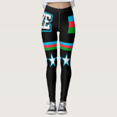 Flagge Aserbaidschans Leggings (Vorderseite)