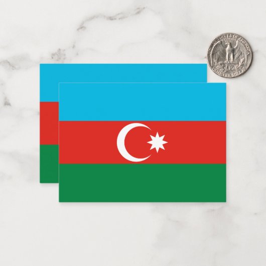 Flagge Aserbaidschans Mitteilungskarte (Vorderseite/Rückseite Beispiel)