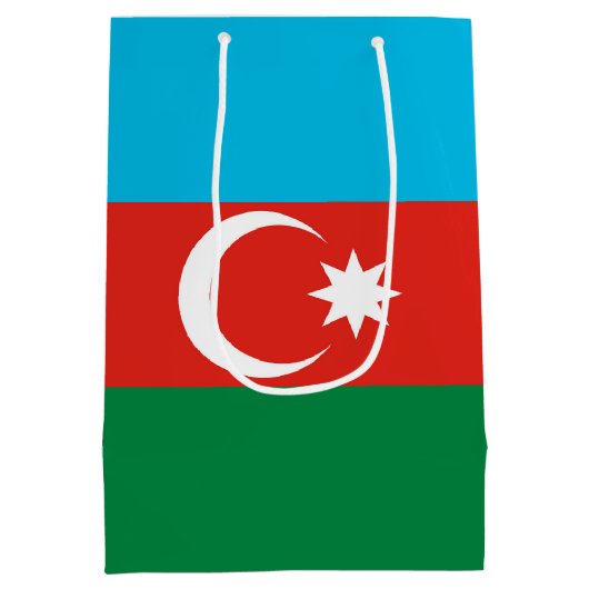 Flagge Aserbaidschans Mittlere Geschenktüte (Rückseite)