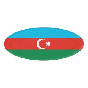 Flagge Aserbaidschans Namenschild