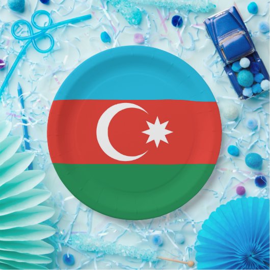 Flagge Aserbaidschans Pappteller (Party)