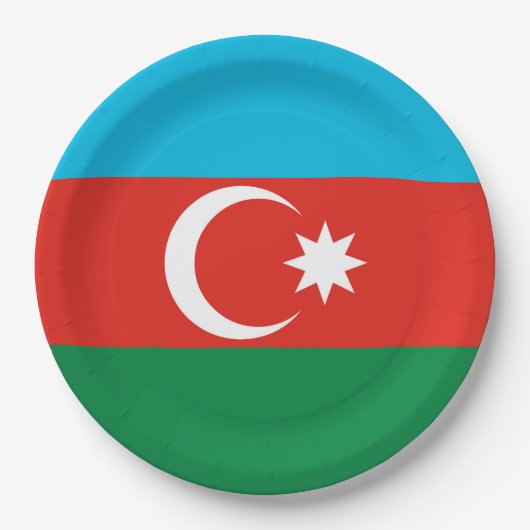 Flagge Aserbaidschans Pappteller (Vorderseite)