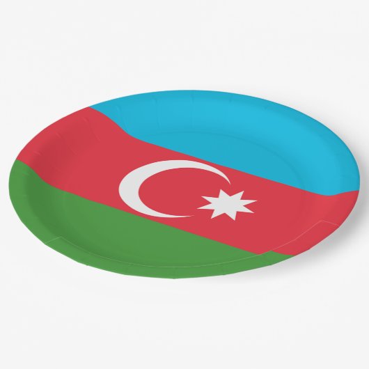 Flagge Aserbaidschans Pappteller (Schrägansicht)