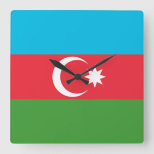 Flagge Aserbaidschans Quadratische Wanduhr