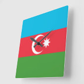Flagge Aserbaidschans Quadratische Wanduhr (Winkel)