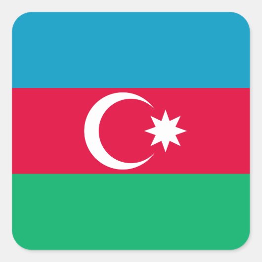 Flagge Aserbaidschans Quadratischer Aufkleber (Vorderseite)