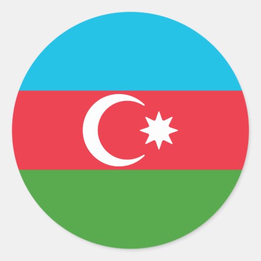 Flagge Aserbaidschans Runder Aufkleber (Vorderseite)