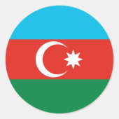 Flagge Aserbaidschans Runder Aufkleber (Vorderseite)