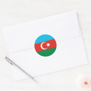 Flagge Aserbaidschans Runder Aufkleber