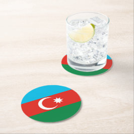 Flagge Aserbaidschans Runder Pappuntersetzer