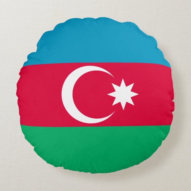 Flagge Aserbaidschans Rundes Kissen (Vorderseite)