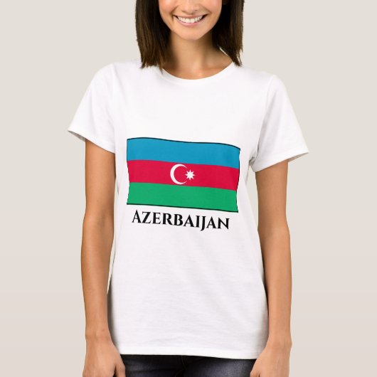 Flagge Aserbaidschans T-Shirt (Vorderseite)