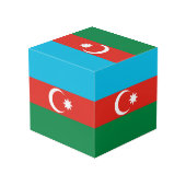 Flagge Aserbaidschans Würfel (Rückseite Schrägansicht)