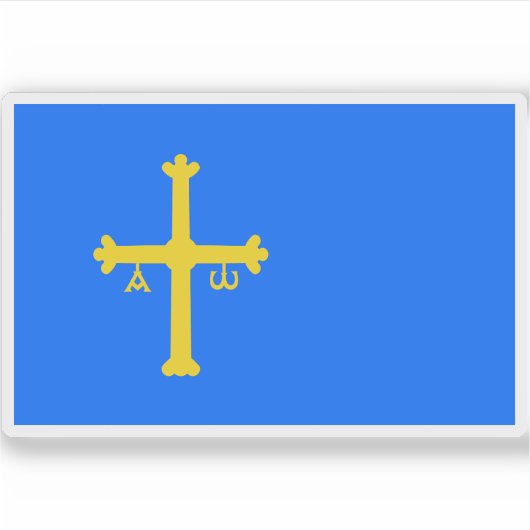 Flagge Asturiens Aufkleber (Vorderseite)