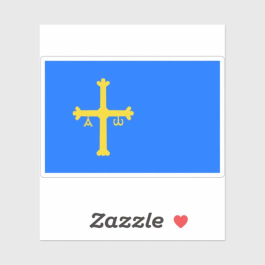 Flagge Asturiens Aufkleber (Blatt)