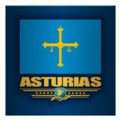 Flagge Asturiens Poster (Vorderseite)