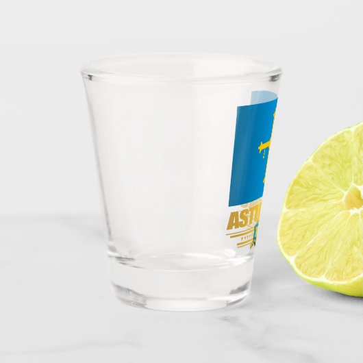 Flagge Asturiens Schnapsglas (Links)