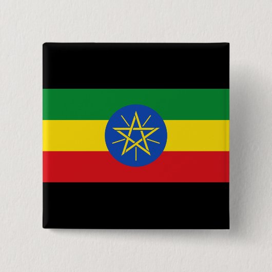 Flagge Äthiopiens Button (Vorderseite)