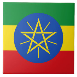 Flagge Äthiopiens Fliese
