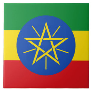 Flagge Äthiopiens Fliese
