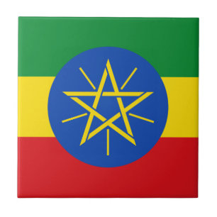 Flagge Äthiopiens Fliese