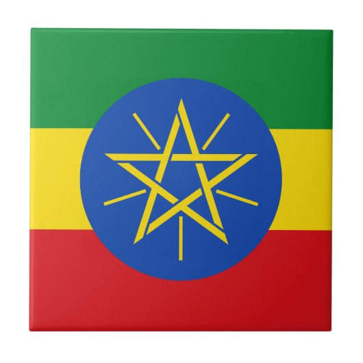 Flagge Äthiopiens Fliese (Vorderseite)