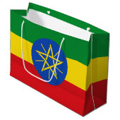 Flagge Äthiopiens Große Geschenktüte (Vorderseite Schrägansicht)