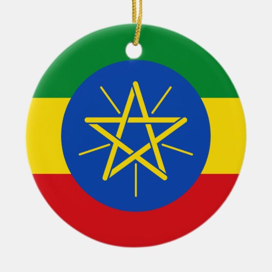 Flagge Äthiopiens Keramik Ornament (Vorne)