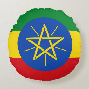 Flagge Äthiopiens Rundes Kissen