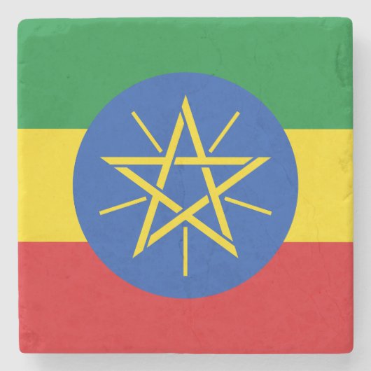 Flagge Äthiopiens Steinuntersetzer (Vorderseite)