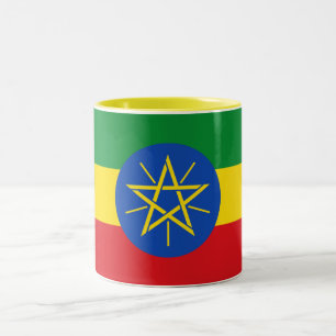 Flagge Äthiopiens Zweifarbige Tasse