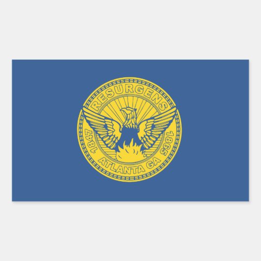 Flagge Atlanta, Georgien Rechteckiger Aufkleber (Vorderseite)
