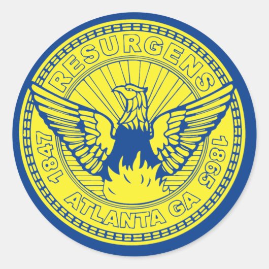 Flagge Atlanta, Georgien Runder Aufkleber (Vorderseite)