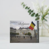 Flagge auf dem Märtyrerplatz Brüssel Belgien Postkarte (Stehend Vorderseite)