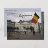 Flagge auf dem Märtyrerplatz Brüssel Belgien Postkarte (Vorne/Hinten)