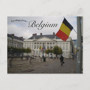 Flagge auf dem Märtyrerplatz Brüssel Belgien Postkarte