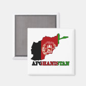 Flagge auf Karte Afghanistans Magnet (Vorderseite/Rückseite)