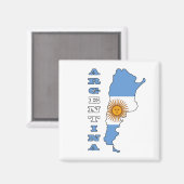 Flagge auf Karte Argentiniens Magnet (Vorderseite/Rückseite)
