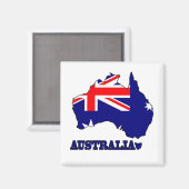 Flagge auf Karte Australiens Magnet (Vorderseite/Rückseite)