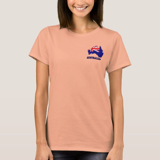 Flagge auf Karte Australiens T-Shirt (Vorderseite)