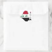 Flagge auf Karte des Irak Quadratischer Aufkleber (Tasche)