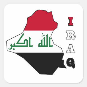 Flagge auf Karte des Irak Quadratischer Aufkleber