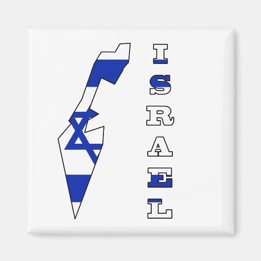 Flagge auf Karte Israels Magnet (Vorne)