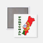 Flagge auf Karte Portugals Magnet (Vorderseite/Rückseite)