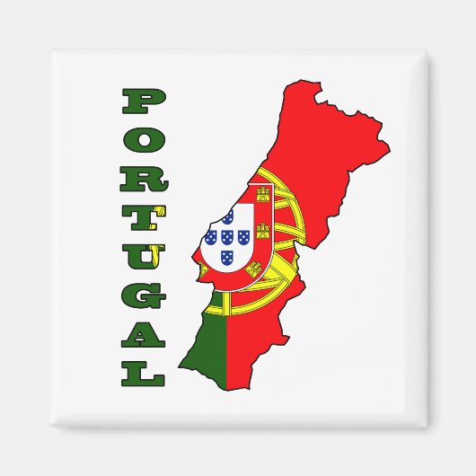 Flagge auf Karte Portugals Magnet (Vorne)
