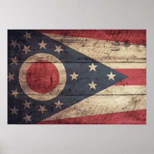 Flagge aus altem Holz Poster