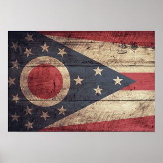 Flagge aus altem Holz Poster