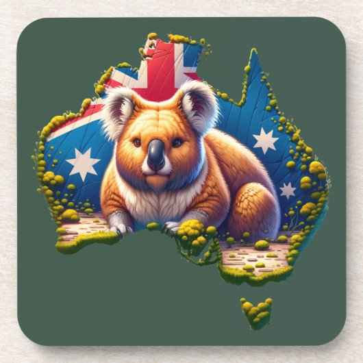 Flagge Australiens Koala Bear Getränkeuntersetzer (Vorderseite)