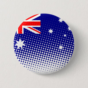 Flagge Australiens mit Halftone-Effekt Button