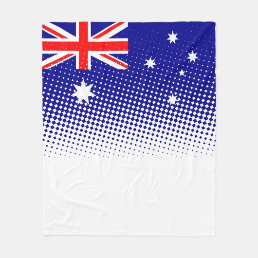 Flagge Australiens mit Halftone-Effekt Fleecedecke (Vorderseite)